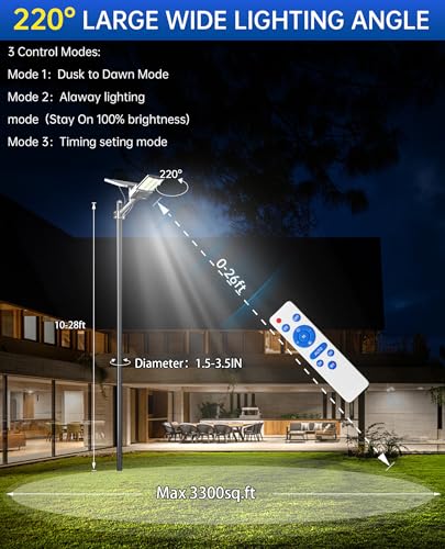 JAYNLT Y-8000W Solar Street Lights Outdoor, Commercial Parking Lot Lights - size: Large