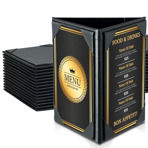 Leather Table Tent Triangle Menu Holders 4" x 6", 15 Pack 3-Side - size: 15 Pack, 4" x 6"
