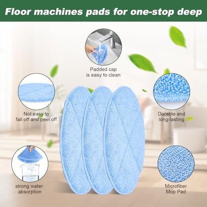 Commercial 17 Inch Microfiber Carpet Bonnet Floor Machines Pads Compatible with Floor Machine: 3 Packs Microfiber Carpet Bonnet Floor Buffer Pads - color: 17 Inch-3 Pack-blue