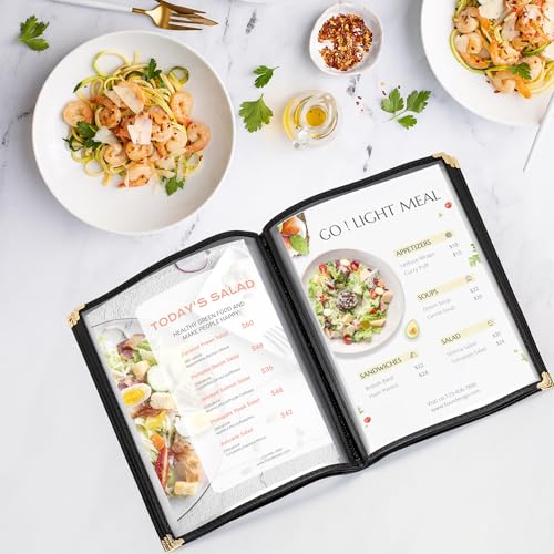 4 Pcs 8.5 X 11 Inch Restaurant Menu Covers, 6 Page 12 View
