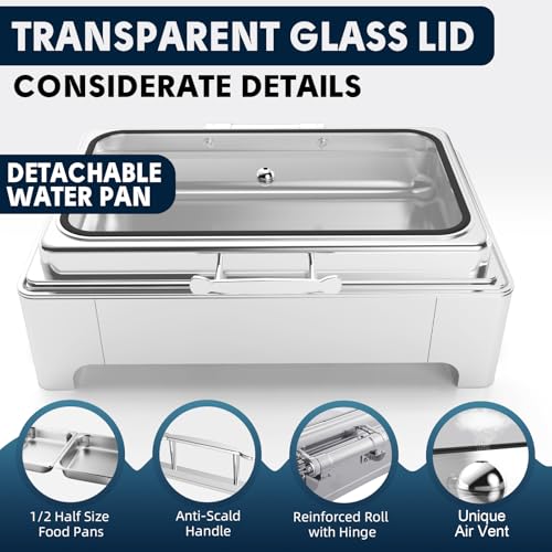 2 x 4.5QT Electric Chafing Dish, Half Size Buffet Warmer Set - size: 606-Dual Pan