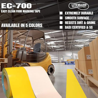 LiteMark Duramark EC700 Floor Marking Tape for Concrete and Pavement | Industrial Marking Tape for Warehouses | Long-Lasting | High Durability (Green), 2 Inch X 18 Feet