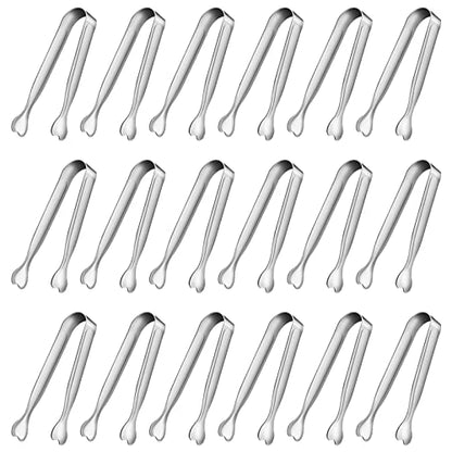 Mini Serving Tongs, Anytrp 18-Packs Stainless Steel Sugar Tongs, 4.3inch Ice Tongs Kitchen Appetizers Tongs for Coffee Bar, Tea Party, Desserts Party, Sugar and Ice Bucket - color: Silver, size: 4.3inch-18pcs