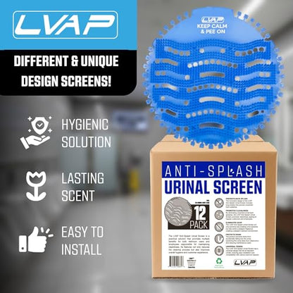 Urinal Screen Deodorizer (12 Pack) Odor Protection for Toilets in Office, Schools, Restaurants Bathroom, BLUE Anti-Splash - 12 Urinal Cakes + 12 Free Gloves - color: BLUE-12pcs