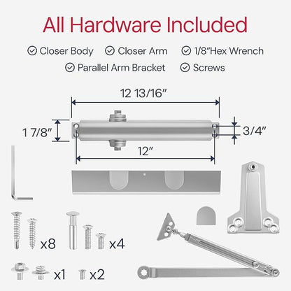 Lawrence Heavy Duty Door Closer Commercial Grade 1 - color: Aluminum (AL)