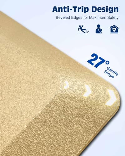 FEATOL 1 Inch Extra Thick Anti-Fatigue Mat for Standing Desk & Kitchen - color: Beige, size: 32"L x 20"W x 1"Th