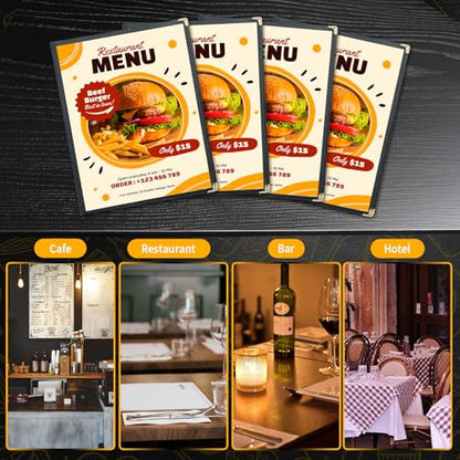 4PCS 8.5 x 11" Menu Covers, 2 Page 4 View Clear Morning Menu