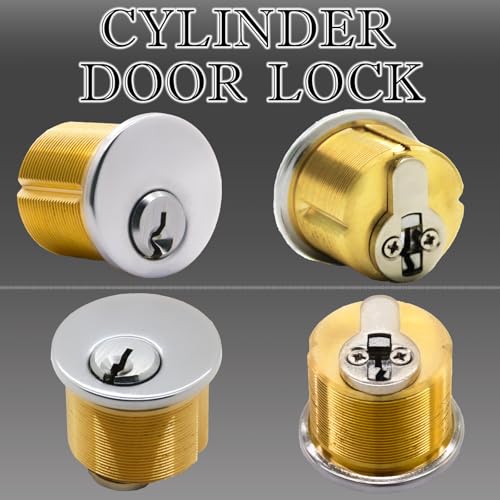 2PCS Brass Mortise Door Cylinder Locks with 2 Different SC1 Keyway Keys - size: 1 inch Door Cylinder Locks
