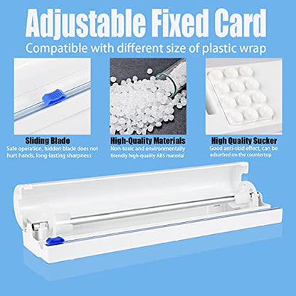 Refillable Plastic Wrap Dispenser with Slide Cutter, Fovanga cling wrap with slide cutter for 250ft Tin Aluminum Foil Dispenser