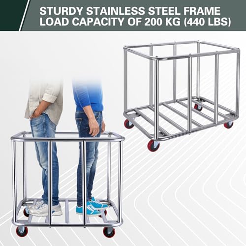 Commercial Laundry Cart with Wheels,440 lbs(Blackish Green) - color: Blackish Green