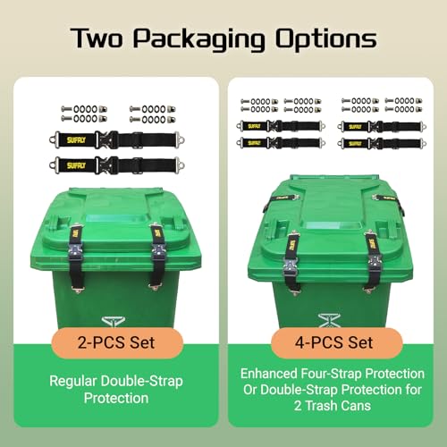 Bear Proof Trash Can Locks,Raccoon Proof Garbage Can Straps,4 Pack - style: 4 PCS