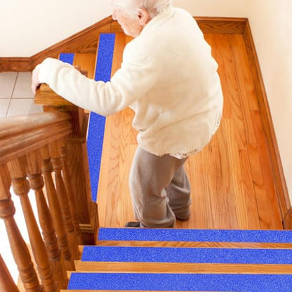 BOMEI PACK Anti Slip Traction Tape,4 Inch x 33 Ft,Heavy Duty Non Slip Tape,Grip Tape for Stairs, Tread Step, Indoor & Outdoor Use,Waterproof Stairs Non Skid Treads (Blue) - color: Blue