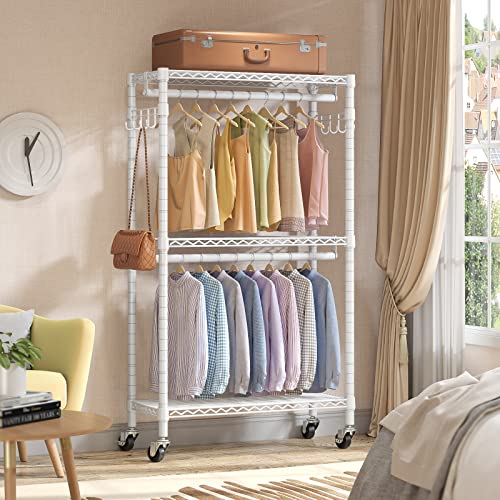 VIPEK R2 Medium Clothes rack for Hanging Clothes Rolling Closet System - color: White, size: R2 Medium