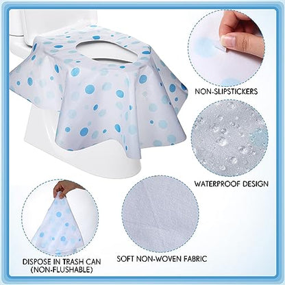 50 Packs Extra Large Disposable Toilet Seat Covers for Kids Adult, Dot