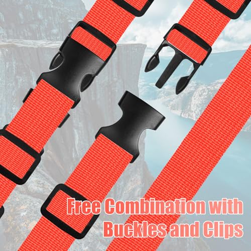 Polypropylene Webbing 1 Inch 1.5 Inch Nylon Webbing Straps Poly Strapping - color: Bright Orange, size: 1 inch x 10 yards