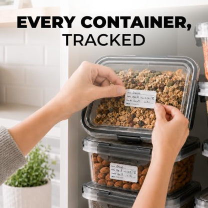 MESS Dissolvable Food Labels, 1x2, 200/Roll - Dissolves in 30 Seconds or Less - Removable Pantry, Meal Prep & Food Storage Labels - Canning & Freezer Use - size: 1x2"