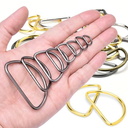 CooBigo 30 Pack 2" Dee Rings D-Ring Metal Buckle Strap Sewing Accessories FLQ016 - color: Silver, size: 2 Inch