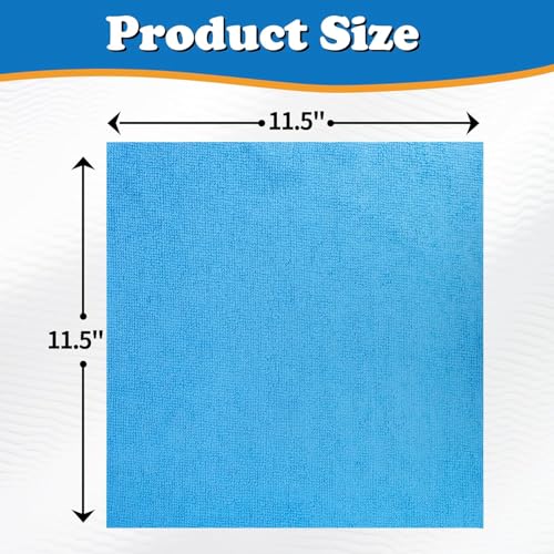 12 Pack Microfiber Cleaning Cloth, Shop Towels Bulk, Microfiber Towels for Cars, Lint Free, Scratch-Free Cleaning Cloths, Cleaning Rags for Housekeeping, 11.5 x 11.5 inch