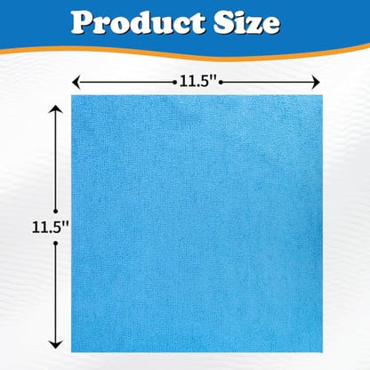 12 Pack Microfiber Cleaning Cloth, Shop Towels Bulk, Microfiber Towels for Cars, Lint Free, Scratch-Free Cleaning Cloths, Cleaning Rags for Housekeeping, 11.5 x 11.5 inch