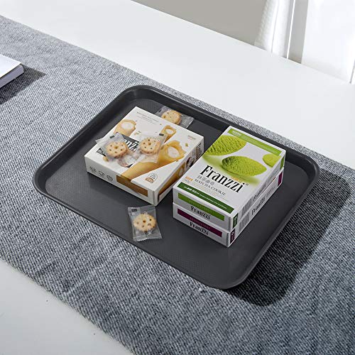 Plastic Fast Food Trays, Cafeteria Trays, 4 Pack Serving Trays (Grey) - color: Gray