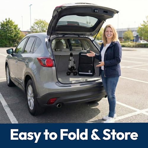 Foldable Stair Climbing Shopping Cart with Wheels – 3-in-1 Grocery Trolley, Backpack & Hand Truck – Lightweight Aluminum Frame, Waterproof Insulated Bag, Side Pockets – Cart for Groceries & Laundry