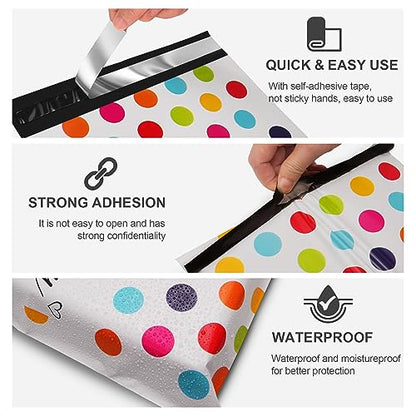 JinRuiKJ Thank You Poly Mailers 12x15.5 50 Pack, Polka Dots Design - color: Colorful Polka Dots, size: 12x15.5'' - 50 Pack