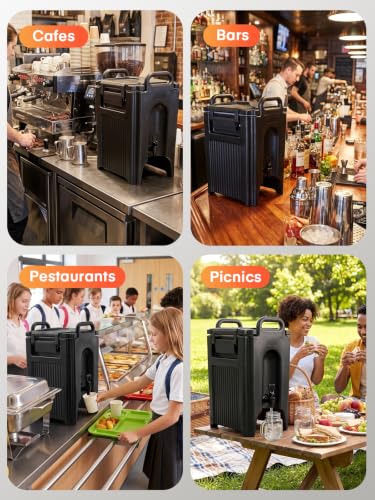 FOHERE Pro Insulated Beverage Dispenser 5 Gal, Hot Cold Commercial Catering - size: 18.9L