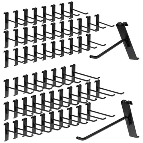 60 Pack Grid Wall Display Hooks, Metal Gridwall Accessories for Retail Stores, Trade Shows, Art and Craft Displays (Black, 4/6 Inch) - color: Black, size: 4/6 Inch
