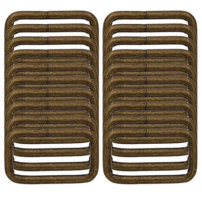 BIKICOCO Metal Rectangle Ring Buckles Square Strap Webbing Belt Rings for Bag Purse Non Welded 1-1/4 x 5/8 Inch - color: Bronze X 20 Pcs