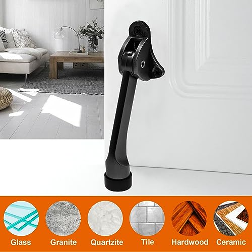 4 Inch KickDown Door Stopper, Black, 2pcs - color: Black, size: 2 Pieces
