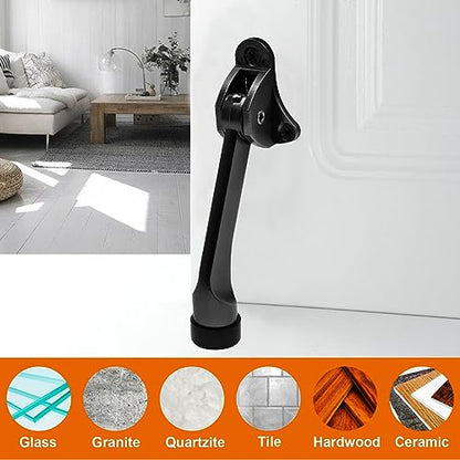 4 Inch KickDown Door Stopper, Black, 4pcs - color: Black, size: 4 Pieces