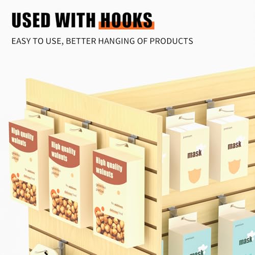49.5”W x 24”D x 54”H - Retail Slatwall Gondola Display with 3” Slat wall Units，Maple Versatile H-Unit Slatwall Display Stand - color: Maple
