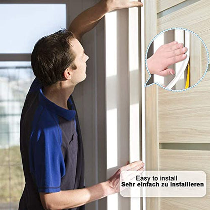 Weather Stripping Door Seal Strip, 65.6Ft Windows Insulation Tape, White - color: White, size: 65.6Ft