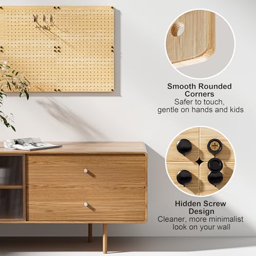 VOIMO Bamboo Pegboard Organizer Set, 6 Panels (16"x12") - size: 16'' X 12'' (6 Panels)