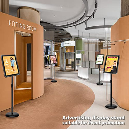 11x17 Sign Holder Stand - Adjustable Floor Standing Sign Stand - color: Black, size: 11"x17"-1Pack