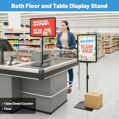 6Pack Sign Stand for Display 8.5 x 11, Adjustable Poster Stand for Table Top & Floor, Floor Standing Sign Holder, Signage Stands for Business, Tradeshow, Store, Farm Display Stands - size: 6 Pack, 8.5 x 11 inch