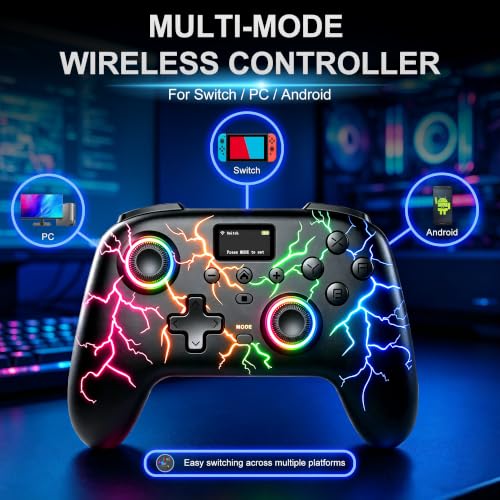 Exilapsire Wireless Controller for PC/Switch/Switch 2/iOS/Android, Black - color: Black