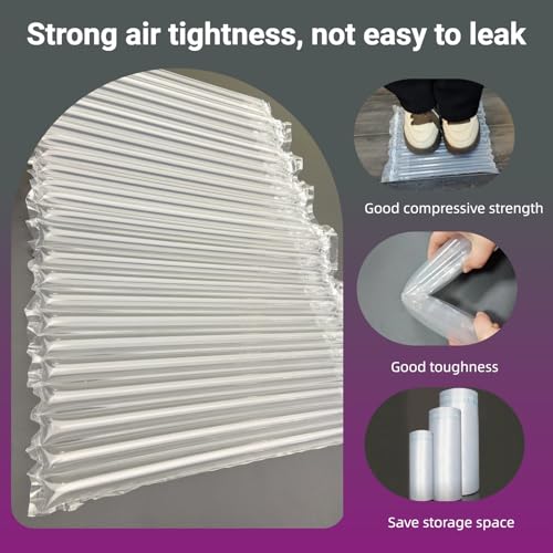 Large Wide Bubble Cushion Wrap for Packing 262 Feet Space Saving Inflatable Air Pillows for Shipping Moving Heavy Duty Packing Supplies for Fragile Items with Pump, Bottle Packaging Material - size: 11.8in*262ft