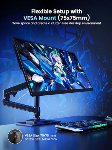 UPERFECT Portable Monitor 18.5-inch 120HZ Touchscreen 100% sRGB w/VESA & Stand 180° Adjustable Ultra-Slim & Lightweight Frameless FHD FreeSync IPS HDR Gaming Display, Travel Second Monitor for Laptop - size: 18.5"