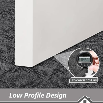BEQHAUSE Dirt Trapper Door Mat 32" x 48" Non-Slip Washable, Dark Grey - color: Dark Grey, size: 32" X 48" (Rectangular)