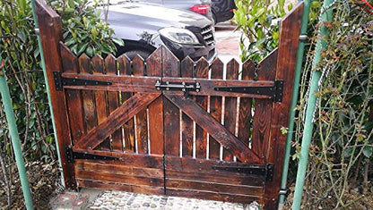 T-Strap Shed Hinge Gate Strap Heavy Duty Hinge Door Barn Gates Hinges (6, 6 inch) - size: 6 Inch