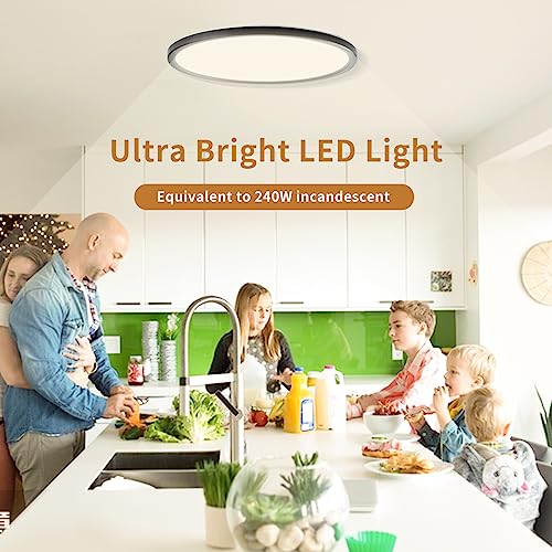 6-Pack 12Inch LED Ceiling Lights Flush Mount Black 3200LM, Dimmable Ceiling Light Fixtures, 3000K 4500K 6000K CCT, 24W Super Slim Low Profile Modern Ceiling Light for Bedroom Bathroom Hallway Kitchen - color: Black, size: 6 Packs