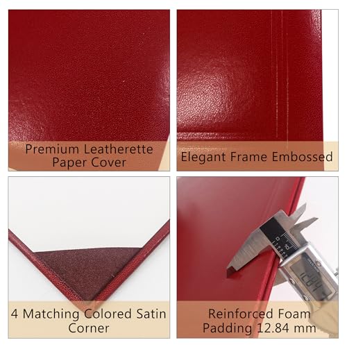 GraduationMall 11"x14" Smooth Padded Diploma Cover Certificate Holder Maroon - color: Maroon