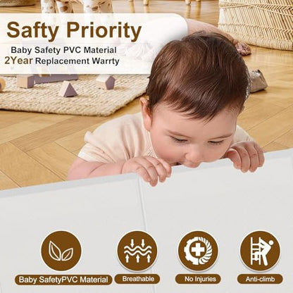 Miumoon 100 inch Reinforced Retractable Baby Gates 34 inch Tall - color: White, size: 34" Tall x 100" Wide