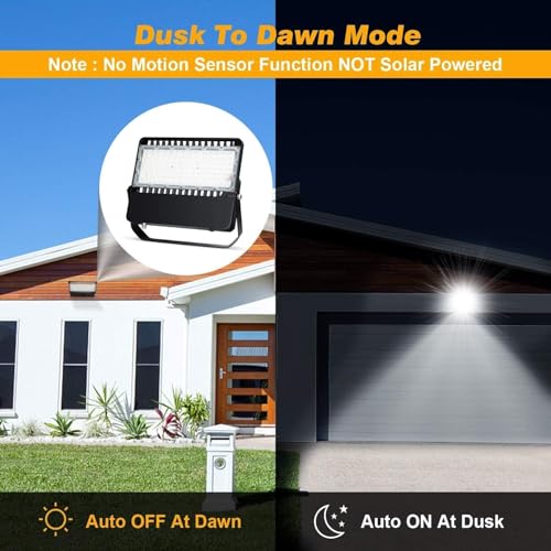 Juyace 240W LED Stadium Flood Light with Photocell for Parking Lot Building - size: 240W-1pack-With Photocell
