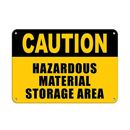 Caution Hazardous Material Storage Area Label Vinyl Decal Sticker Kit OSHA Safety Label Compliance Signs 8"