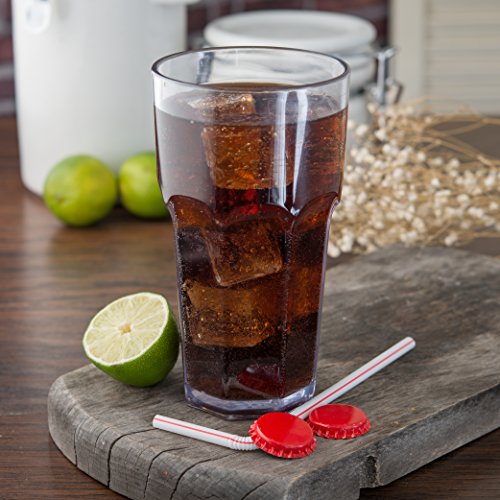 Carlisle FoodService Products Louis Tall Tumbler for Restaurants, Catering, Kitchens, Plastic, 22 Ounces, Clear, (Pack of 24) - size: 22 Ounces, style: 24 Pack