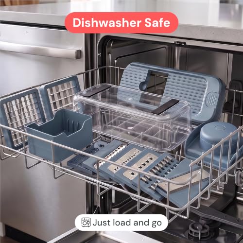 Fullstar Essential Vegetable Chopper & Mandoline Slicer 8-in-1 Kitchen Tool - color: Blue