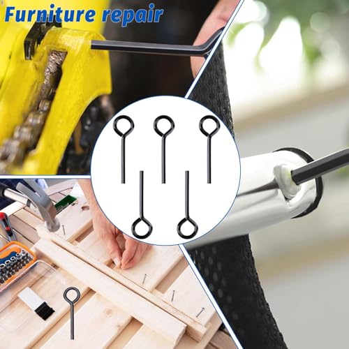 Abeillo 5 Pack 1/8" Allen Wrench, Hex Key for Push Bar Door, Standard Hex Dogging Key with Full Loop, Black Metal Allen Wrenches Keychain Door Keys - size: 1/8in