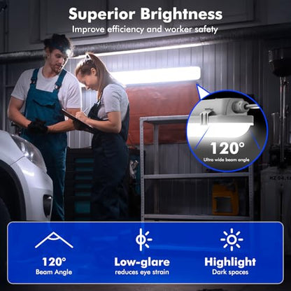 60W Led Vapor Tight Light Fixture, 7800LM 5000K Vapor Proof Light (150W Eq.) 100-277V IP65 Waterproof for Carports, Walk in Freezer, Boat Dock Areas,Warehouse,Car Wash, Garage
